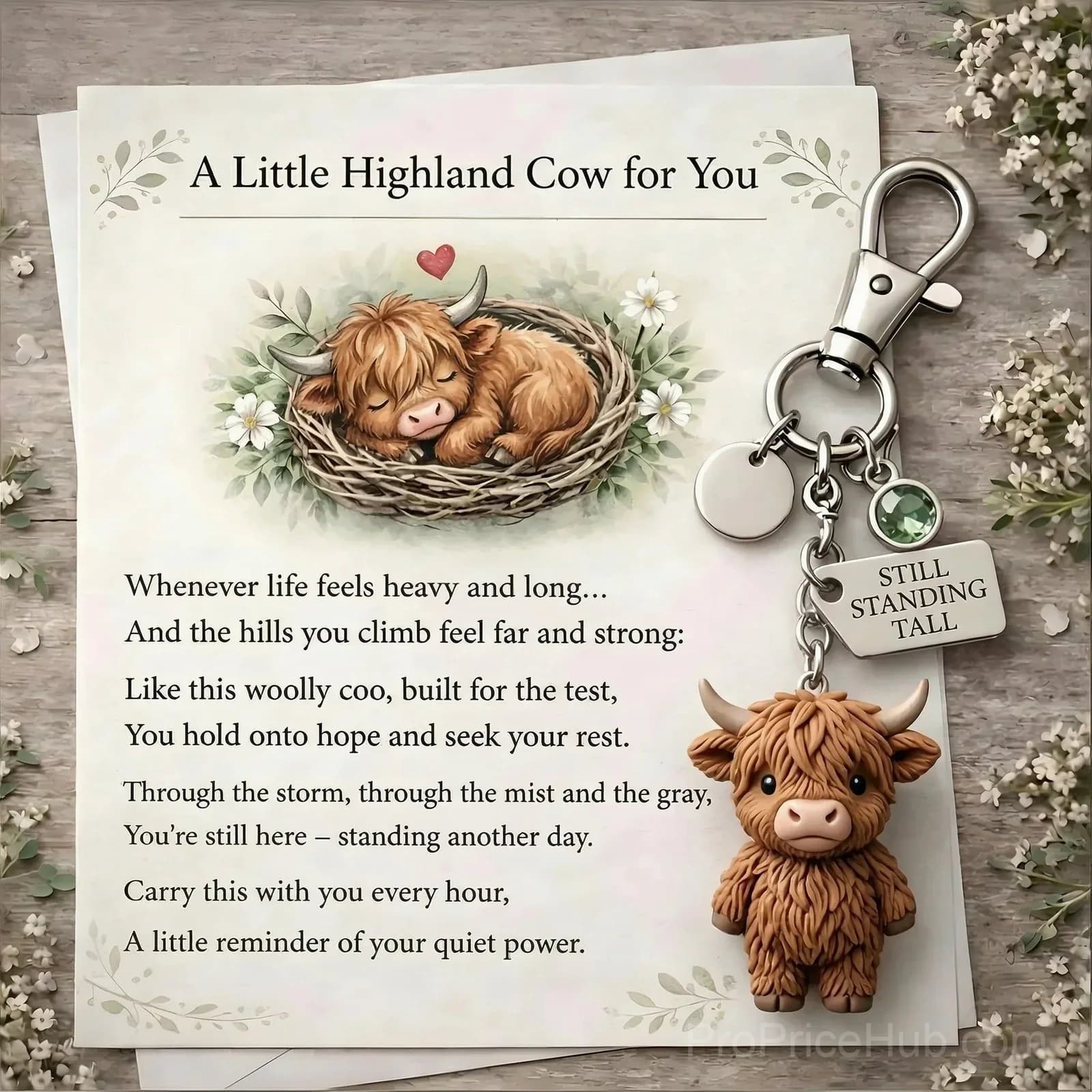 Highland Cow Keychain Charm – Small Daily Reminder - Main