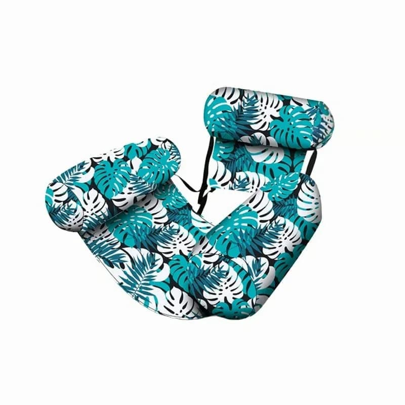 Inflatable Pool Lounge Chairs, 2 Green with Pump - Main