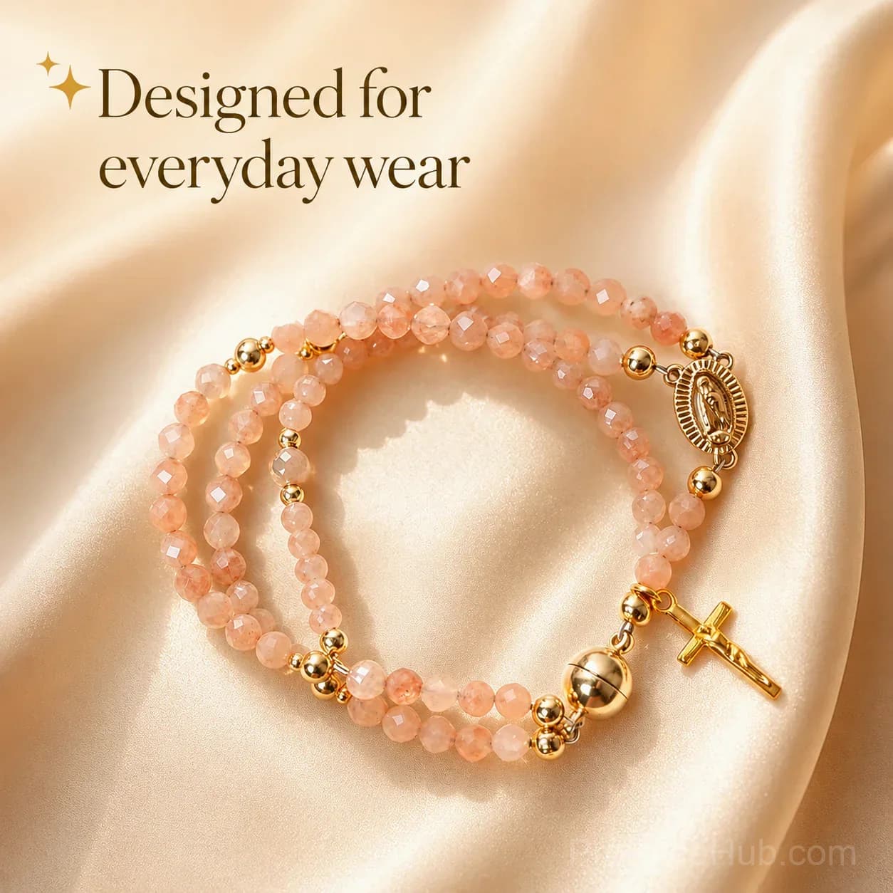FaithLine Silver Rosary Bracelet - View 7