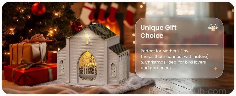 Church-Shaped Solar Bird Feeder - Garden Decor - View 11