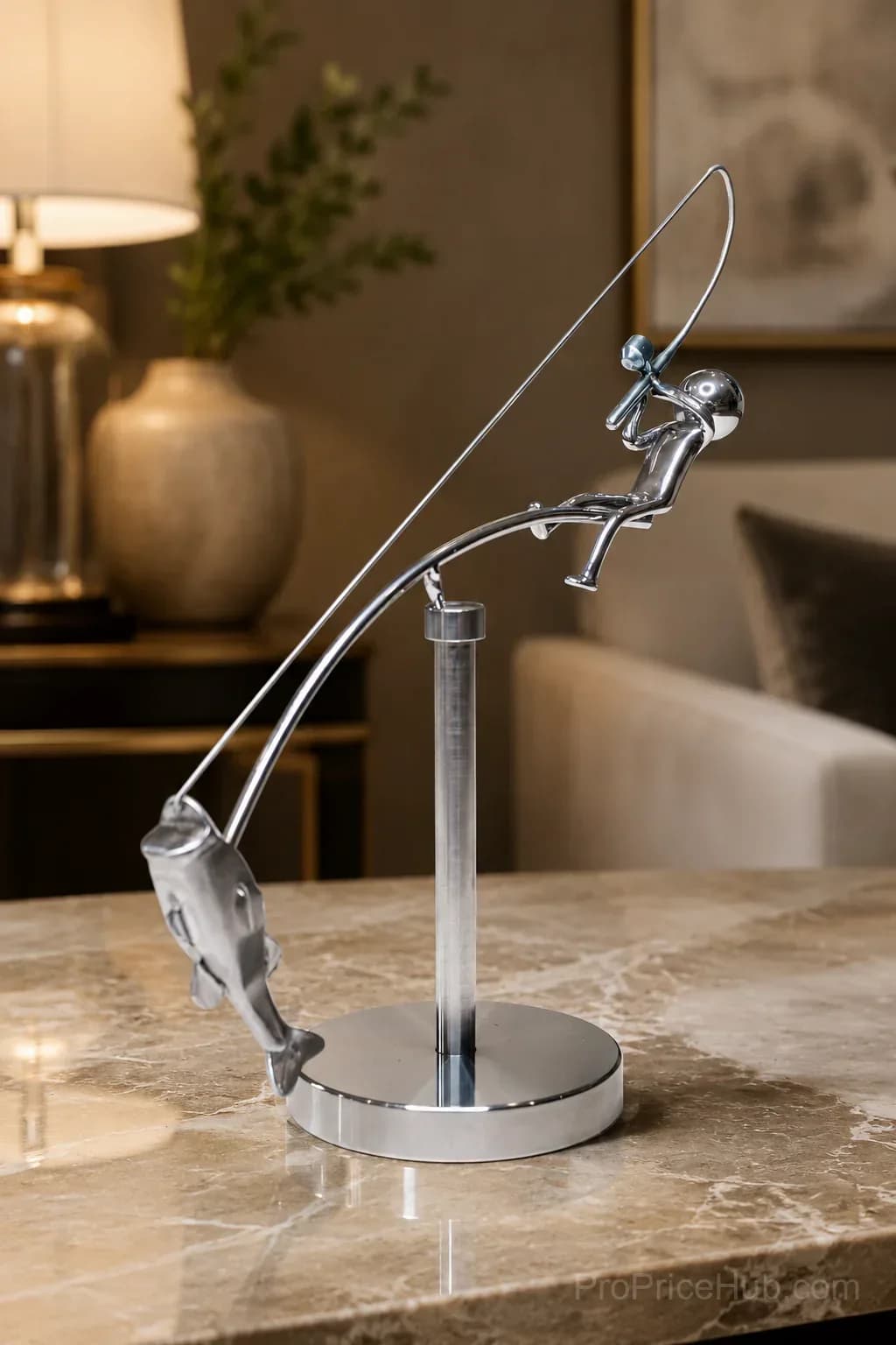 Fisherman Balancing Sculpture Decorative Ornament - View 5