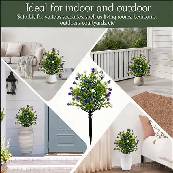 Artificial Potted Trees with Ground Stakes - View 2