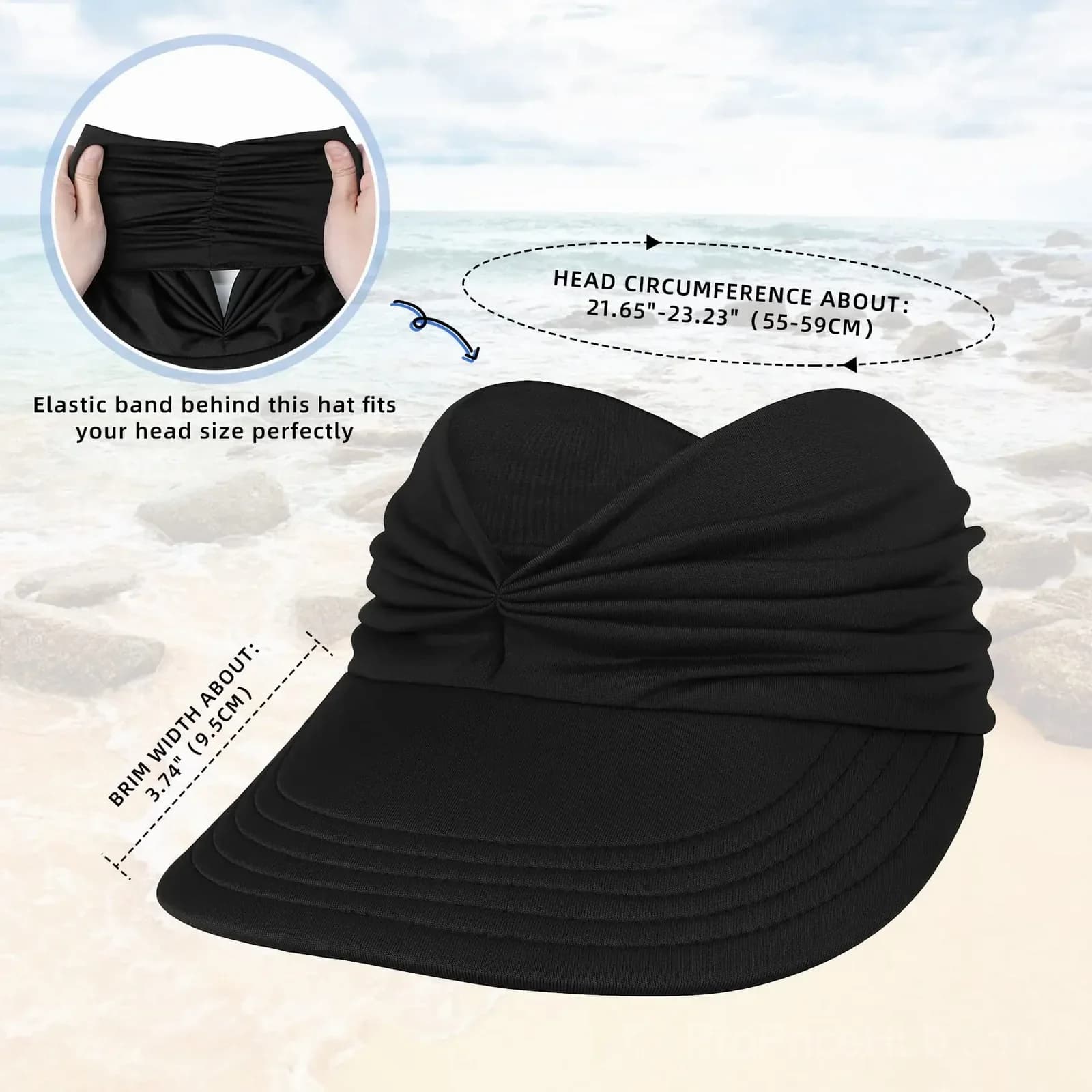 Women's UPF 50+ UV Protection Sun Visor Hat - View 18