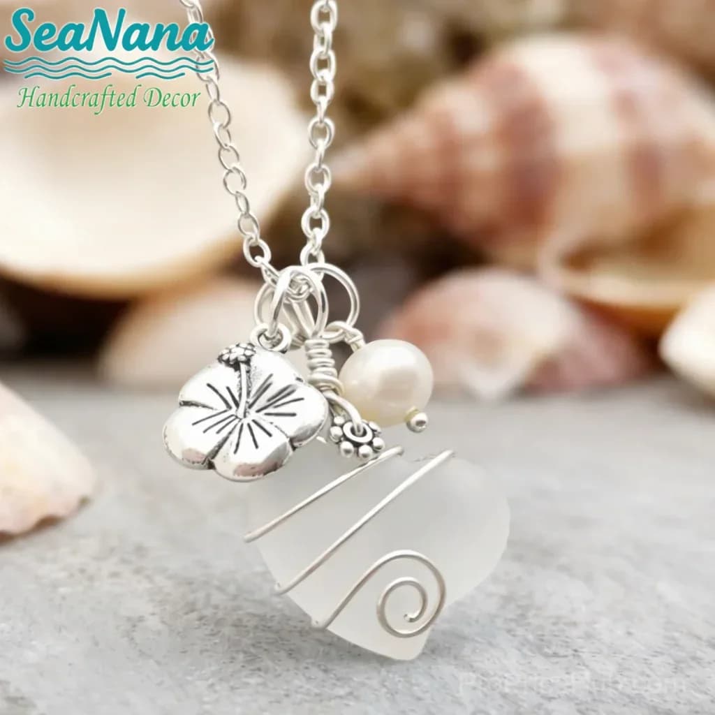 Handcrafted Heart Sea Glass Necklace - View 6