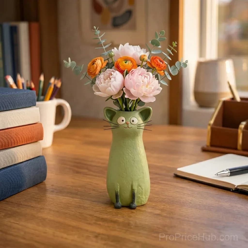 Handcrafted Quirky Cat Vase - Home Decor - View 1
