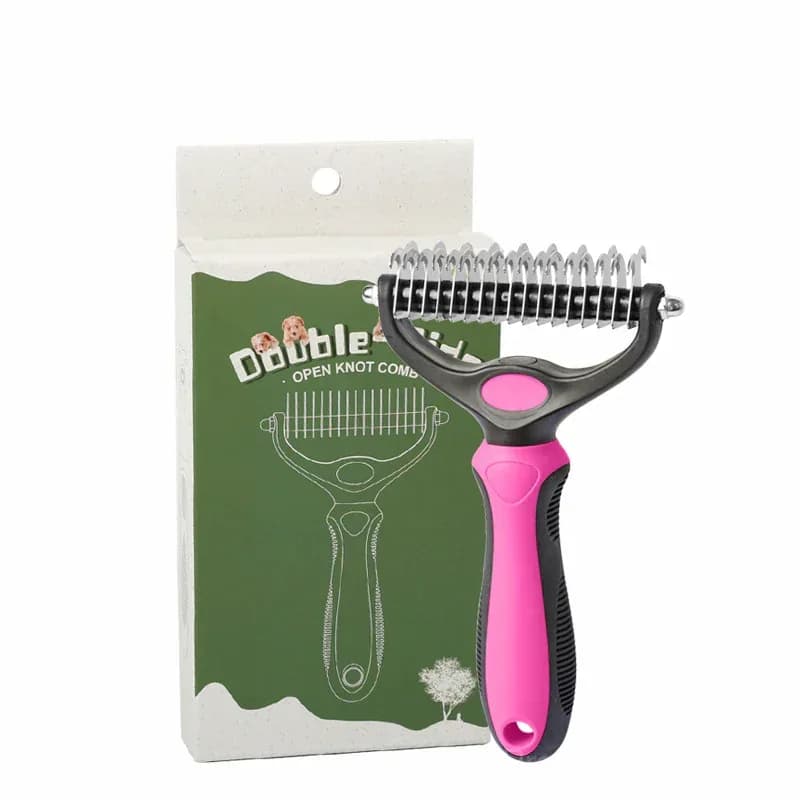 Double-Sided Pet Grooming Brush – Dematting Undercoat Rake for Shedding - View 11