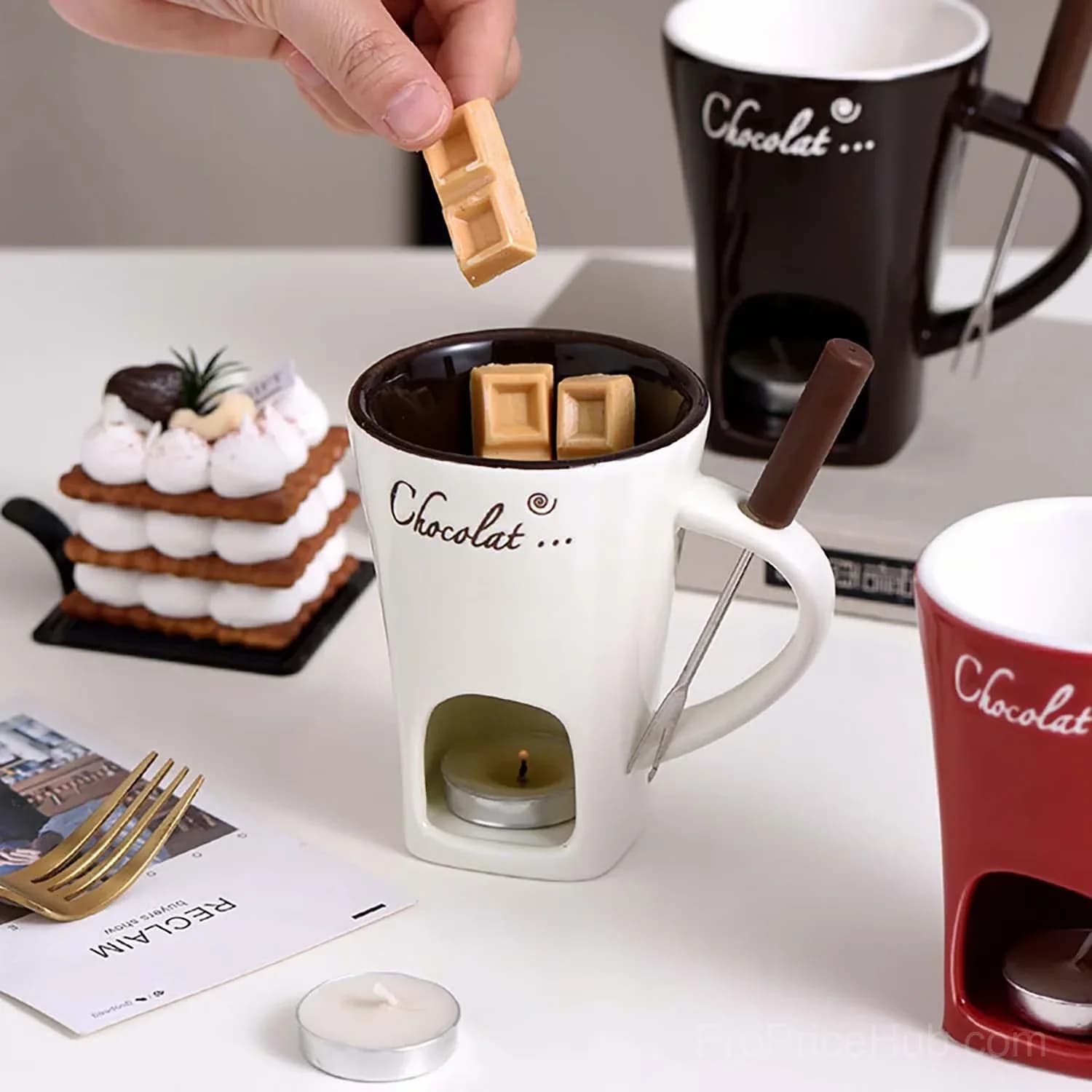 Black Chocolate Fondue Mug, 1-Piece - View 3