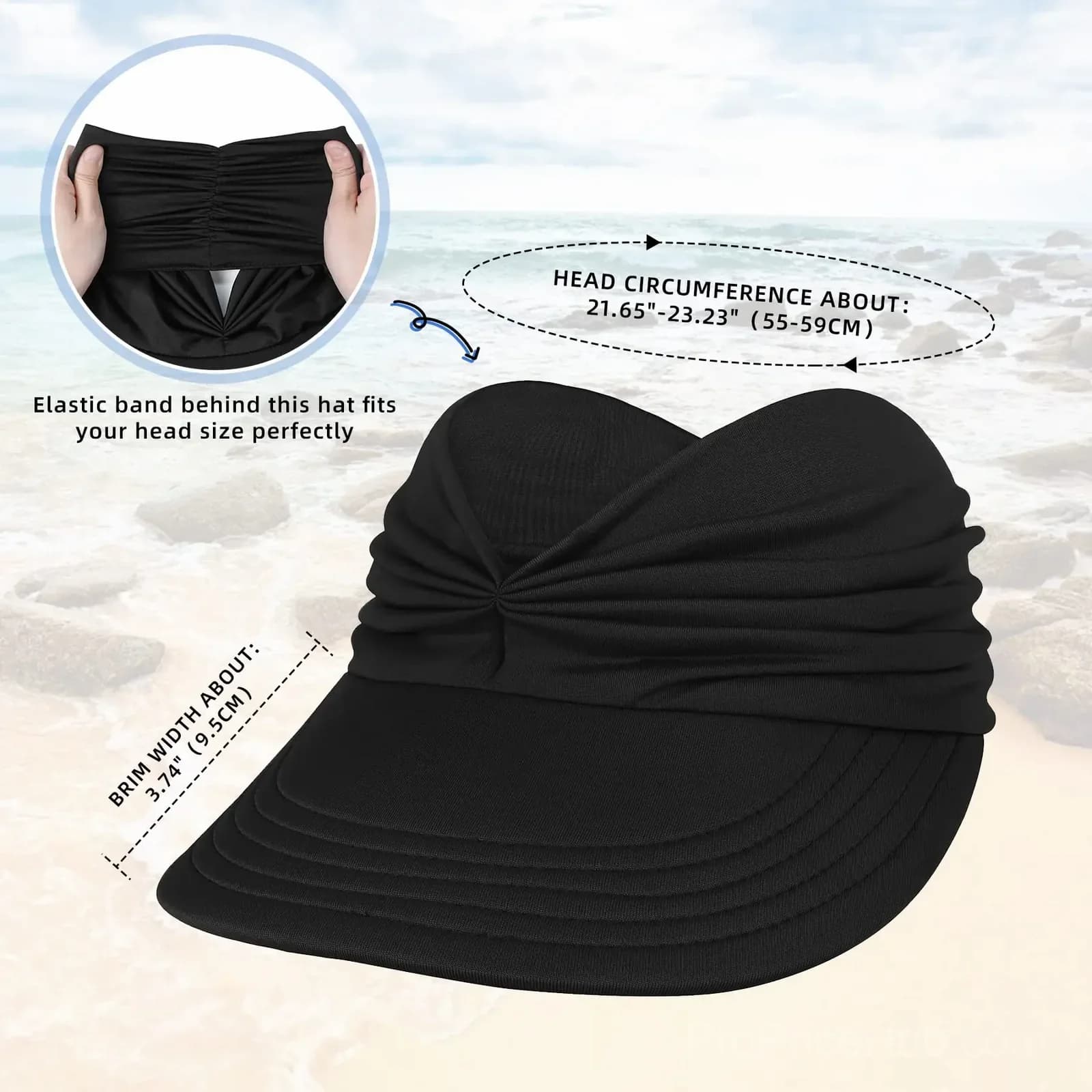 Women's UPF 50+ UV Protection Sun Visor Hat - View 18