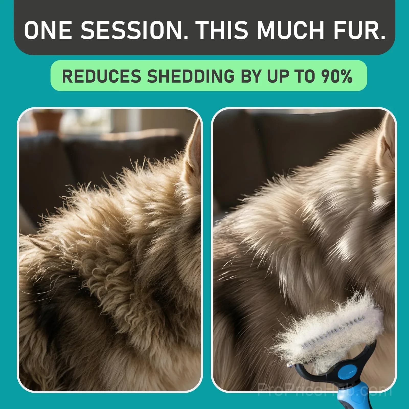 Professional Double-Sided Pet Grooming Rake - Undercoat Deshedding Tool for Dogs & Cats - View 8