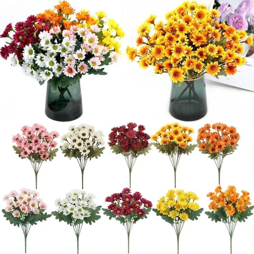 Artificial Outdoor Sunset Mums – UV-Resistant & Weatherproof - View 5