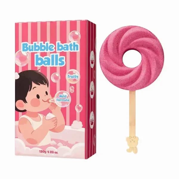 Cute Lollipop Bath Bomb – Colorful Bubble Bath Ball for Kids - View 1