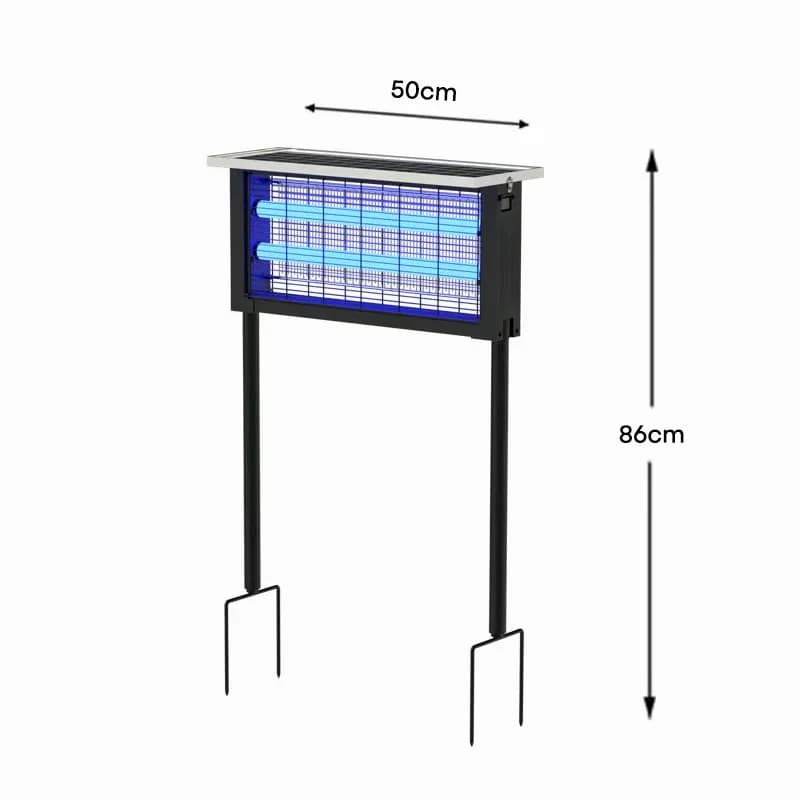 Solar Outdoor Bug Zapper with 2 Tubes, Small Size - Alt