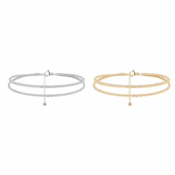 Minimalist Layered Shiny Anklet for Women - View 14