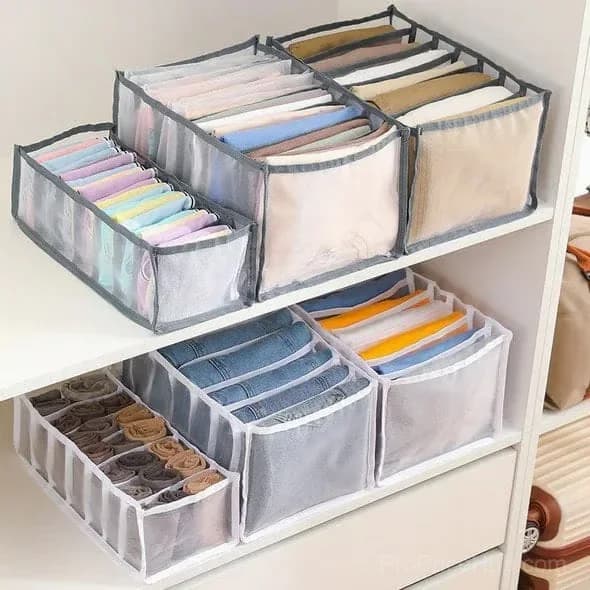 Large Grey Wardrobe Clothes Organizer for Skirts, Jeans & Coats - View 3