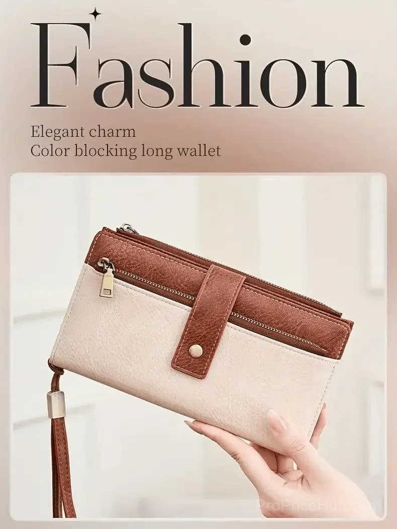 Women's RFID Blocking Leather Long Wallet - Stylish Solid Color Clutch - View 11
