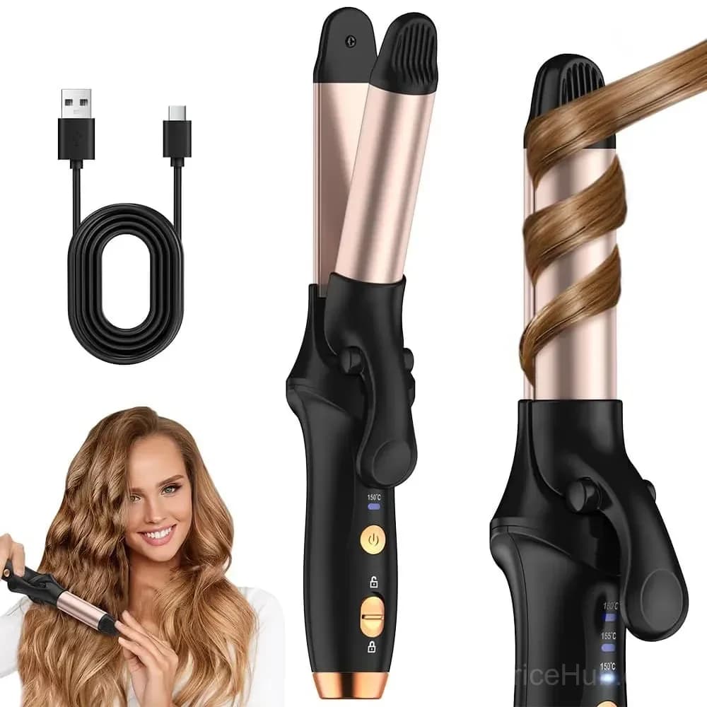 Cordless 2-in-1 Hair Straightener and Curler, 4000mAh - View 1