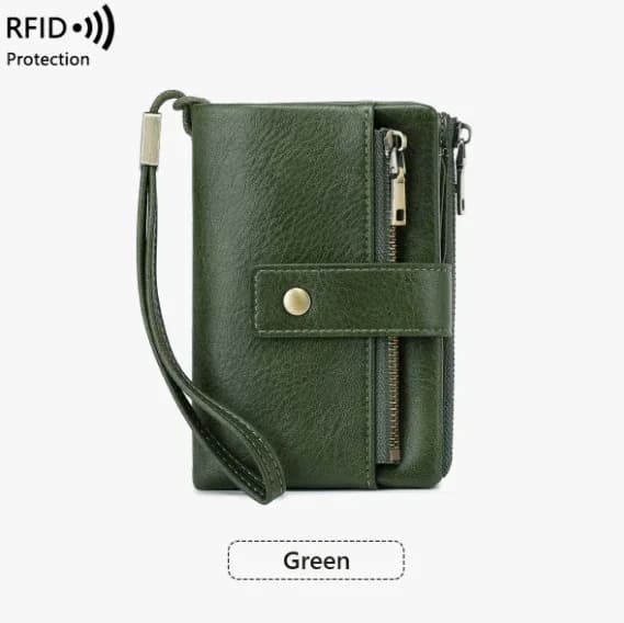 Women's Retro RFID Blocking Tri-Fold Wallet - View 19