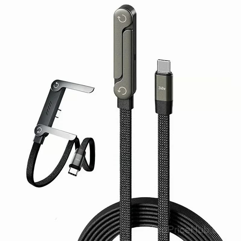 240W Super Fast Charging Cable with 360° Rotating Stand - View 3