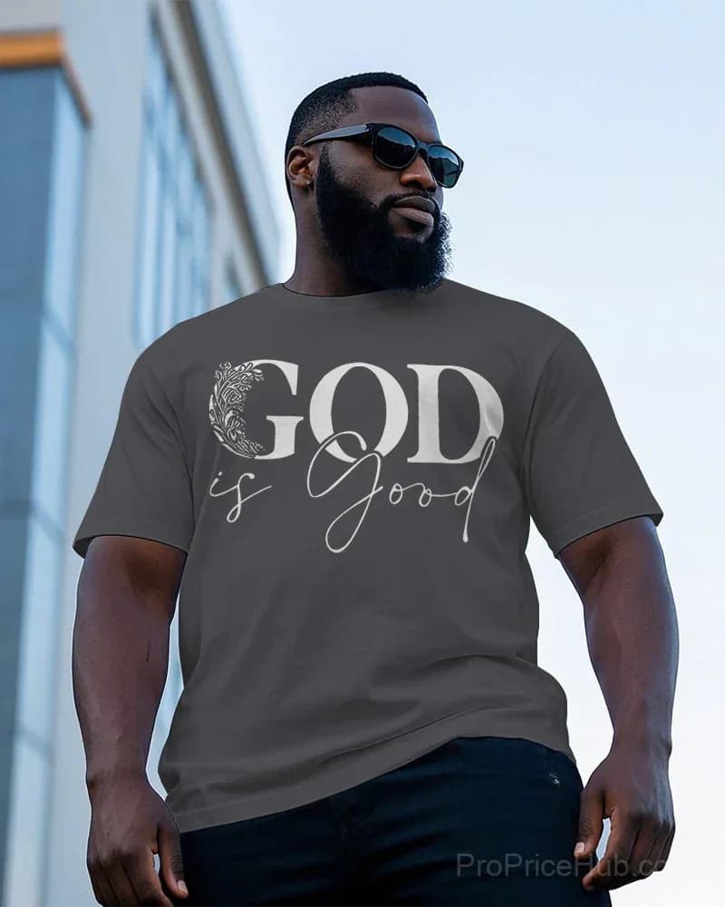Men's GOD Is Good Floral Print Short Sleeve T-Shirt - View 2
