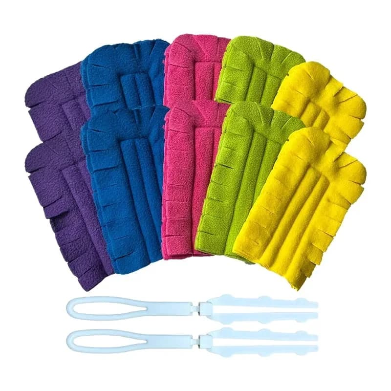 Reusable Chenille Microfiber Duster with 2 Handles & 10 Refills - View 1