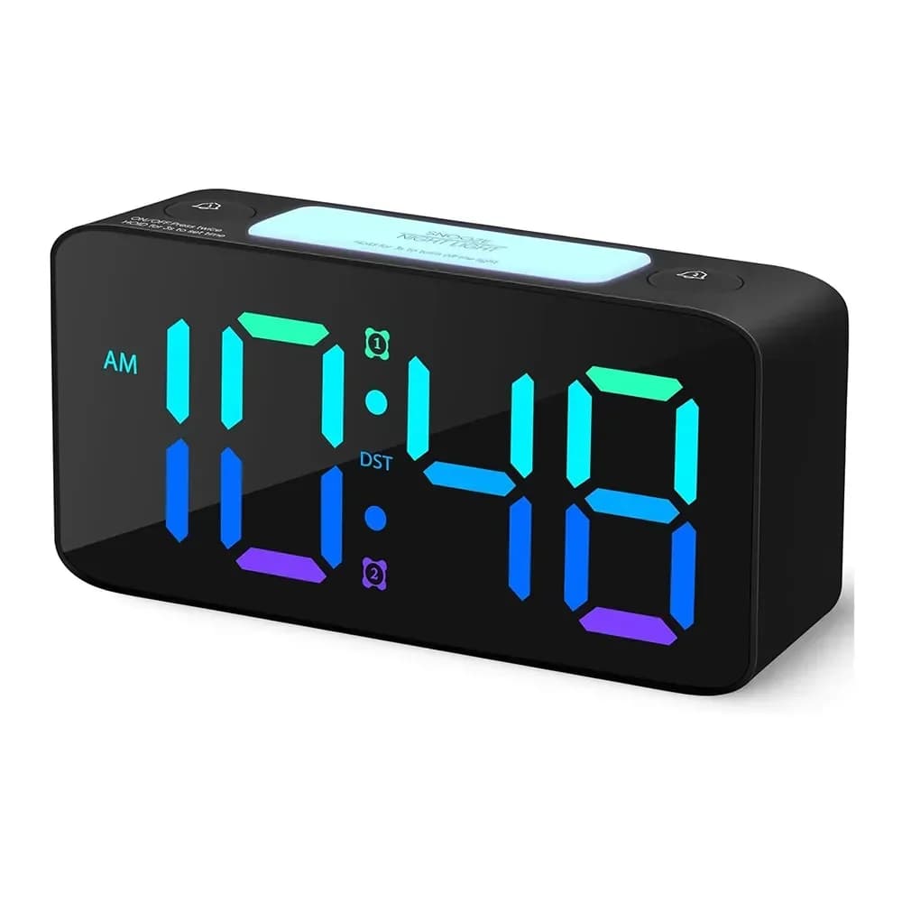 6.3-Inch RGB Alarm Clock with 115dB Dual Alarm & Nightlight - View 1