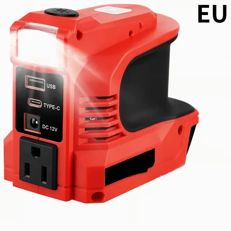 Compact DC to AC Power Inverter for Cars & Motorhomes, 110V Yellow - View 10