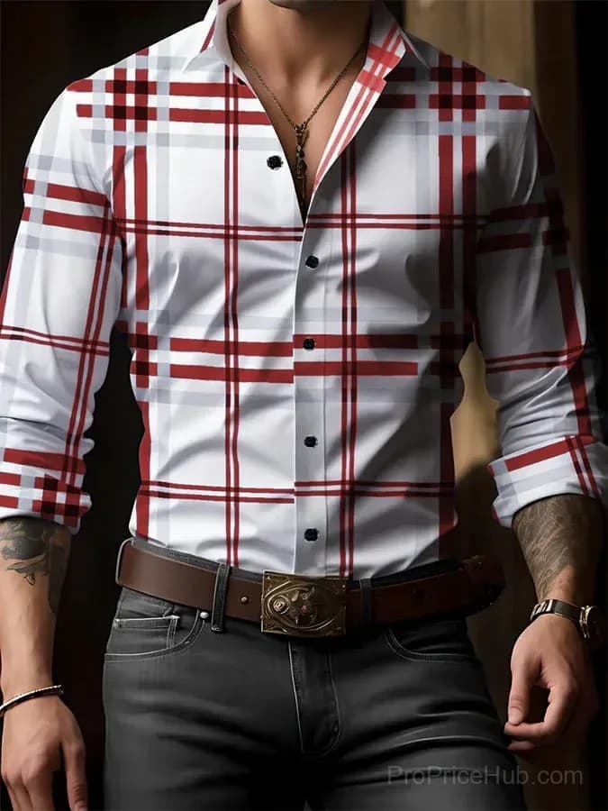 Men's Plaid Business Casual Shirt - View 2