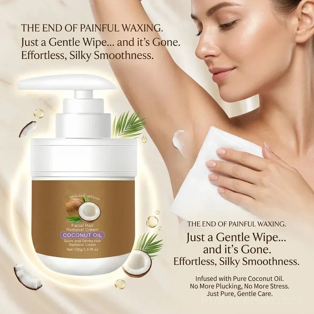 Coconut Hair Removal Cream for Face, Underarms, Legs & Intimate Areas - View 1
