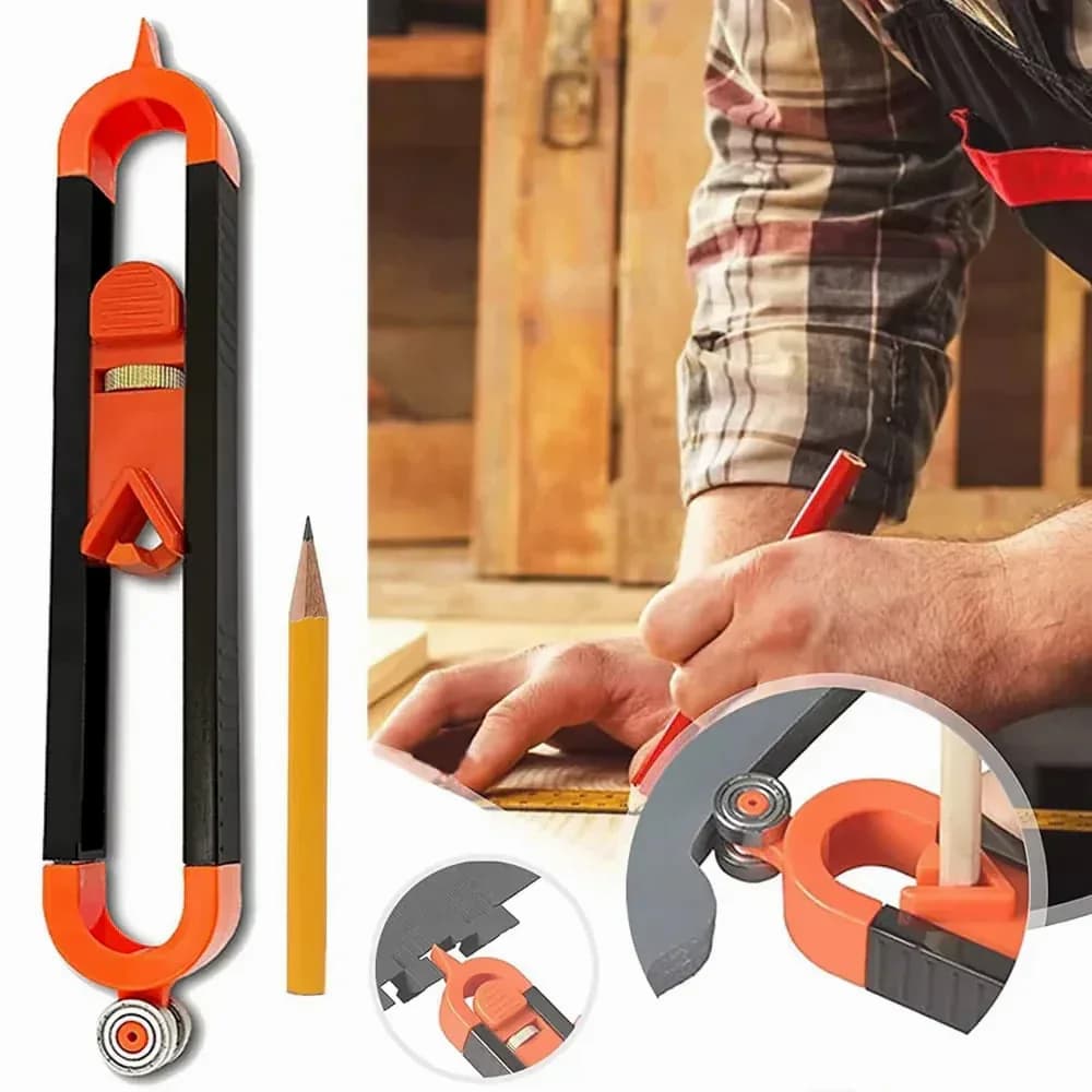 Contour Gauge Scribe Tool with Lock and Pencil - View 1
