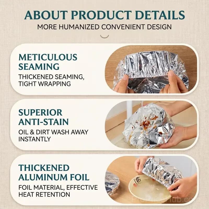Aluminum Foil Heat-Retaining Kitchen Covers (50 Pack) - View 4