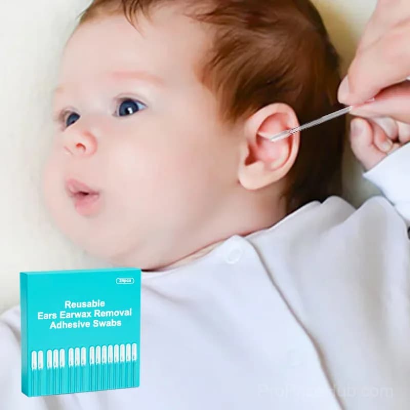 Reusable Earwax Removal Adhesive Swabs for Kids, Small, 24-Pack - View 1