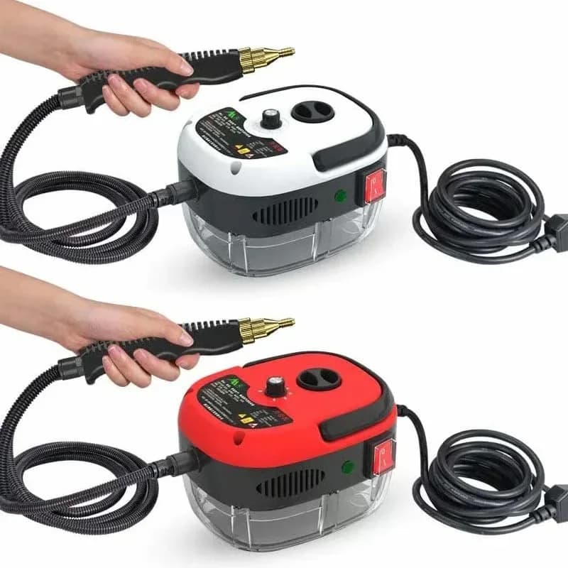 Red Handheld Steam Cleaner with Single Control - View 3