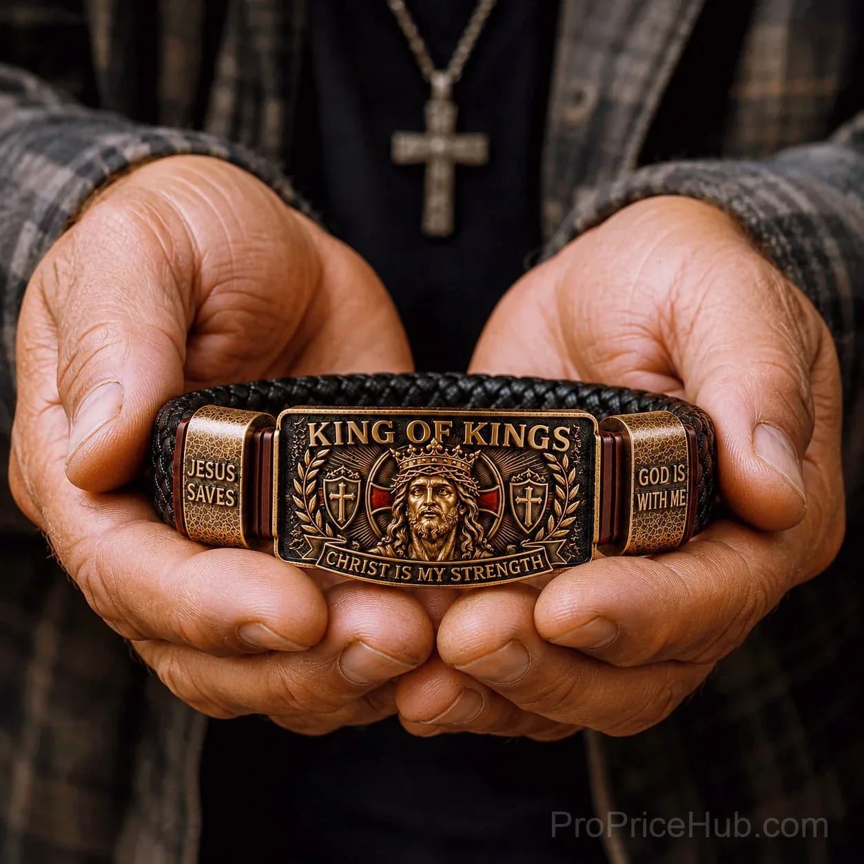 King of Kings Adjustable Christian Faith Bracelet - View 4