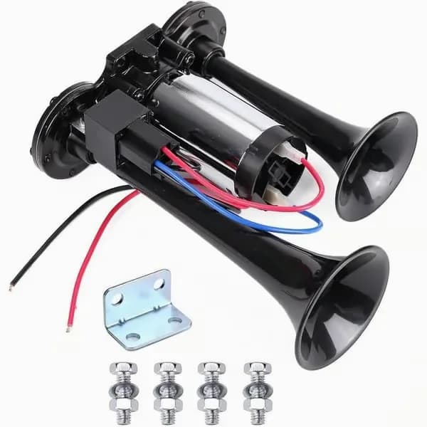 12V 135dB Train Air Horn for Vehicles, Black - View 2