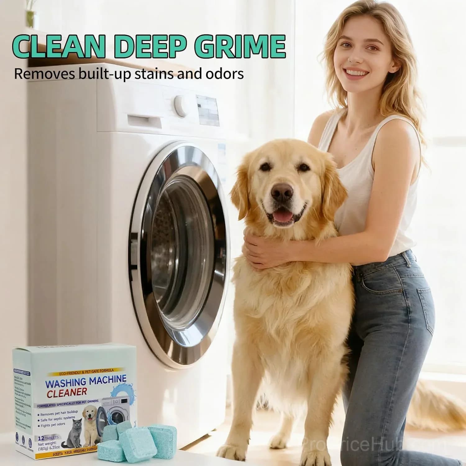 Eco Washing Machine Cleaner – Pet Odor & Mold Remover - View 1