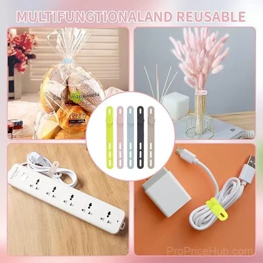 Reusable Silicone Cable Ties for Headphone and Charger Cables - View 6