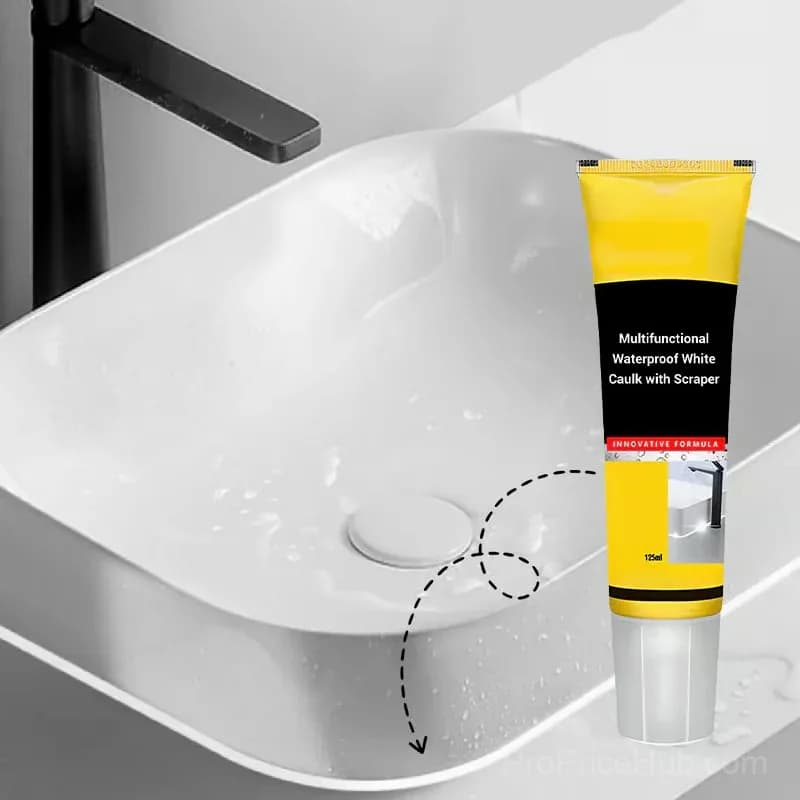 Waterproof White Caulk 150ml with Narrow Nozzle and Scraper - View 2