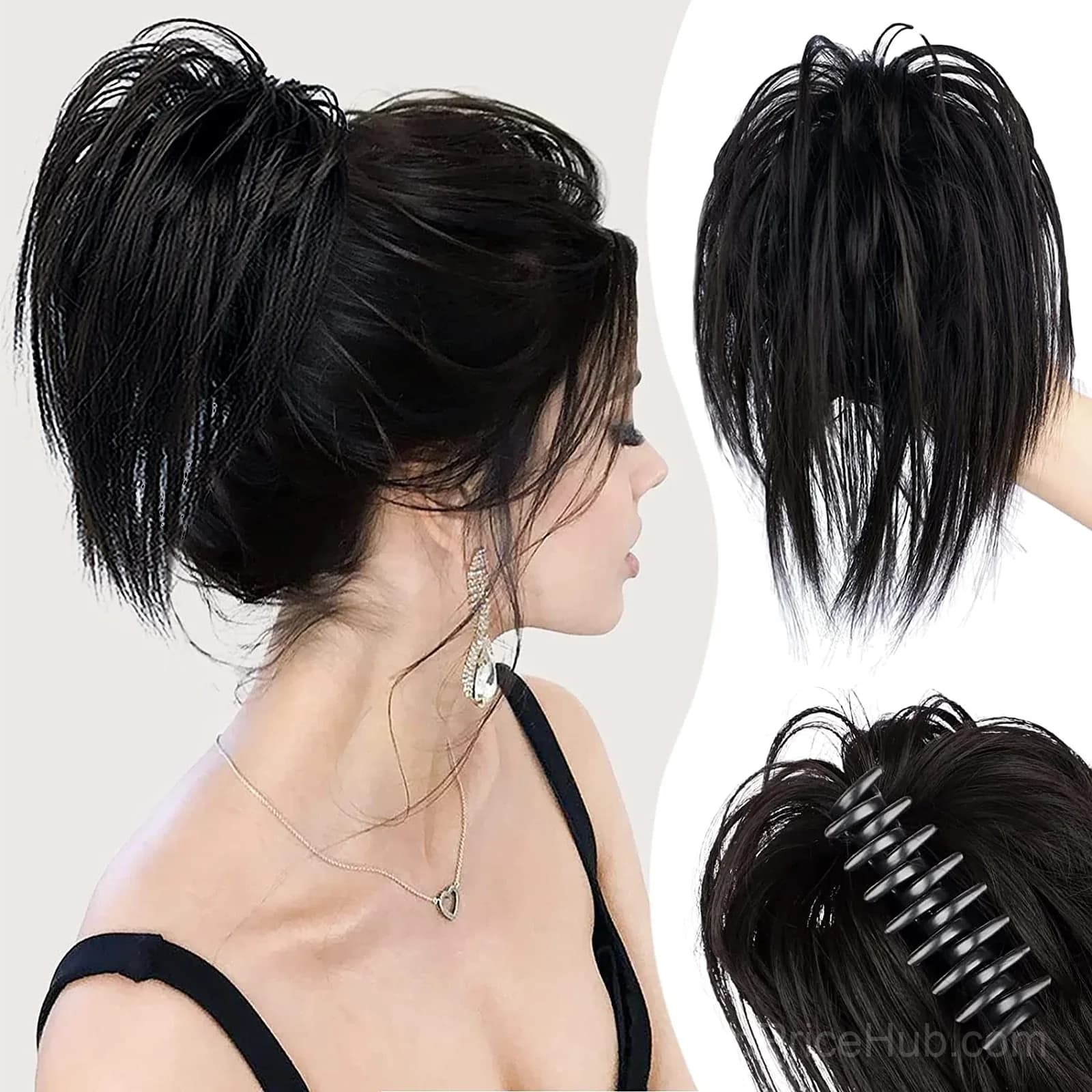 Blonde Hair Extension Clip for Messy Ponytail Volume - View 8