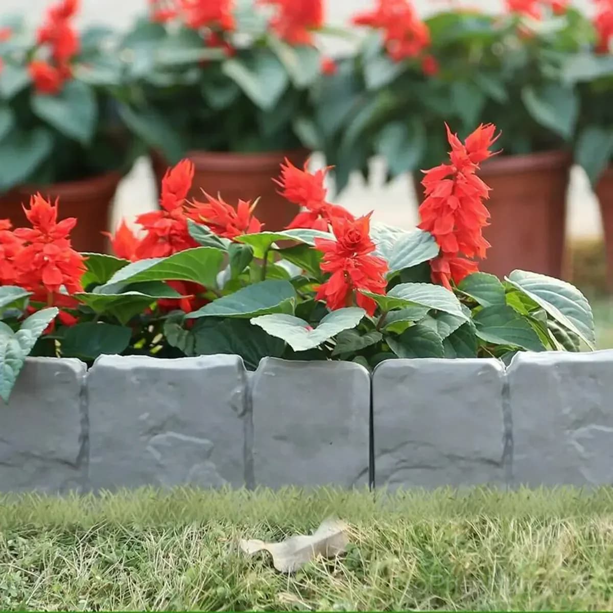 Interlocking Stone-Effect Garden Edging - View 5