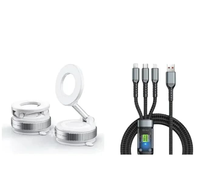 Foldable Magnetic Car Phone Holder, Black - View 18