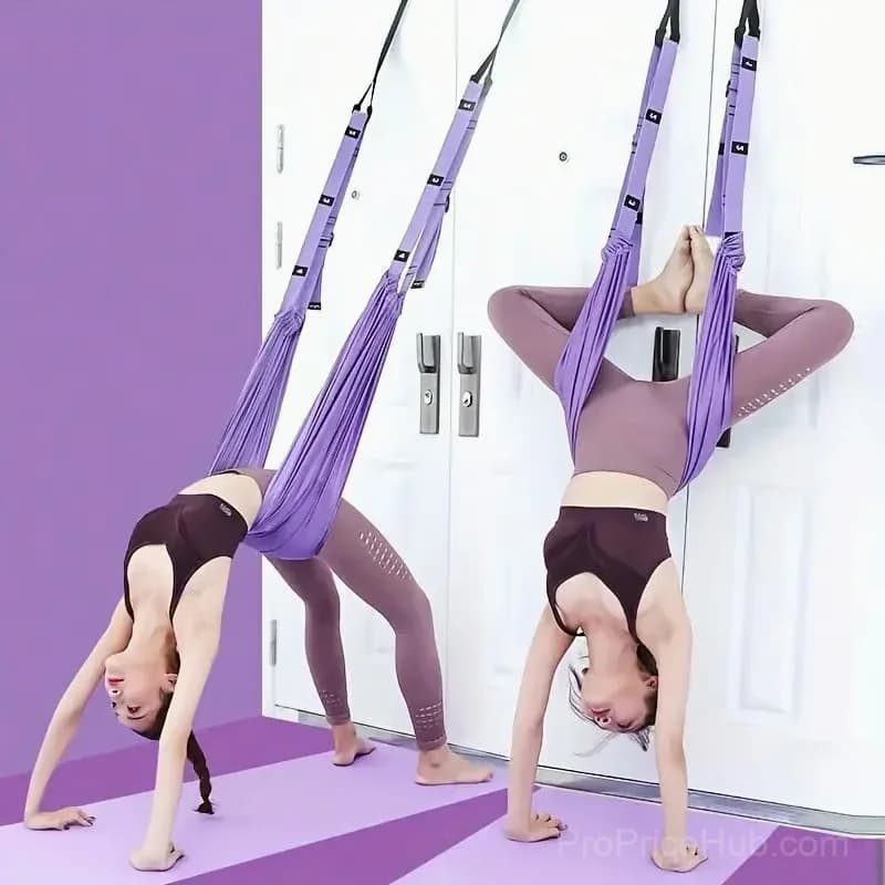 Purple Adjustable Aerial Yoga Rope for Adults and Children - View 1