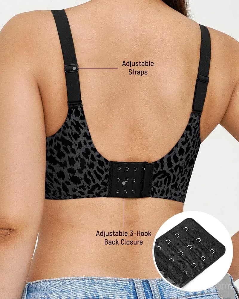 Wireless Leopard V-Neck Contour Bra - View 13