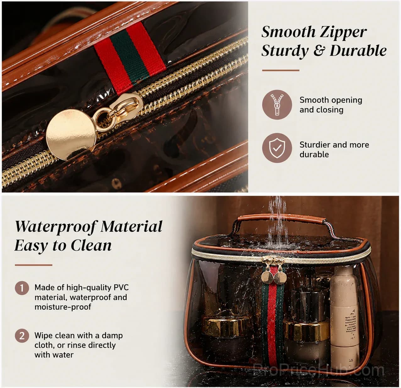 3-Piece Retro Vintage Vanity Bag Set, Large Capacity Makeup Organizer - View 2