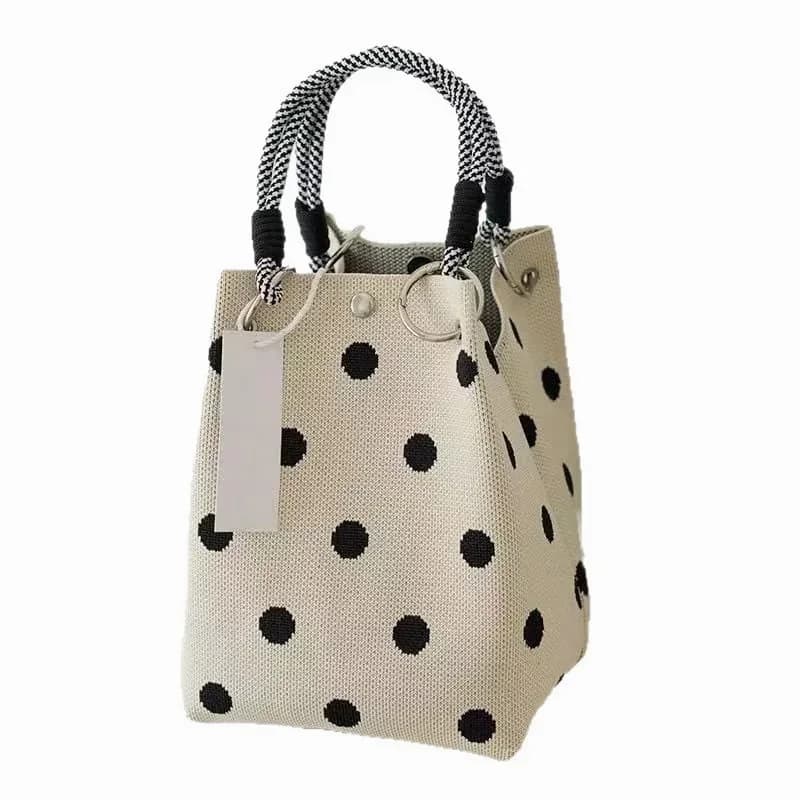 Polka Dot Handbag for Women – Roomy Classic Print Everyday Bag - View 11