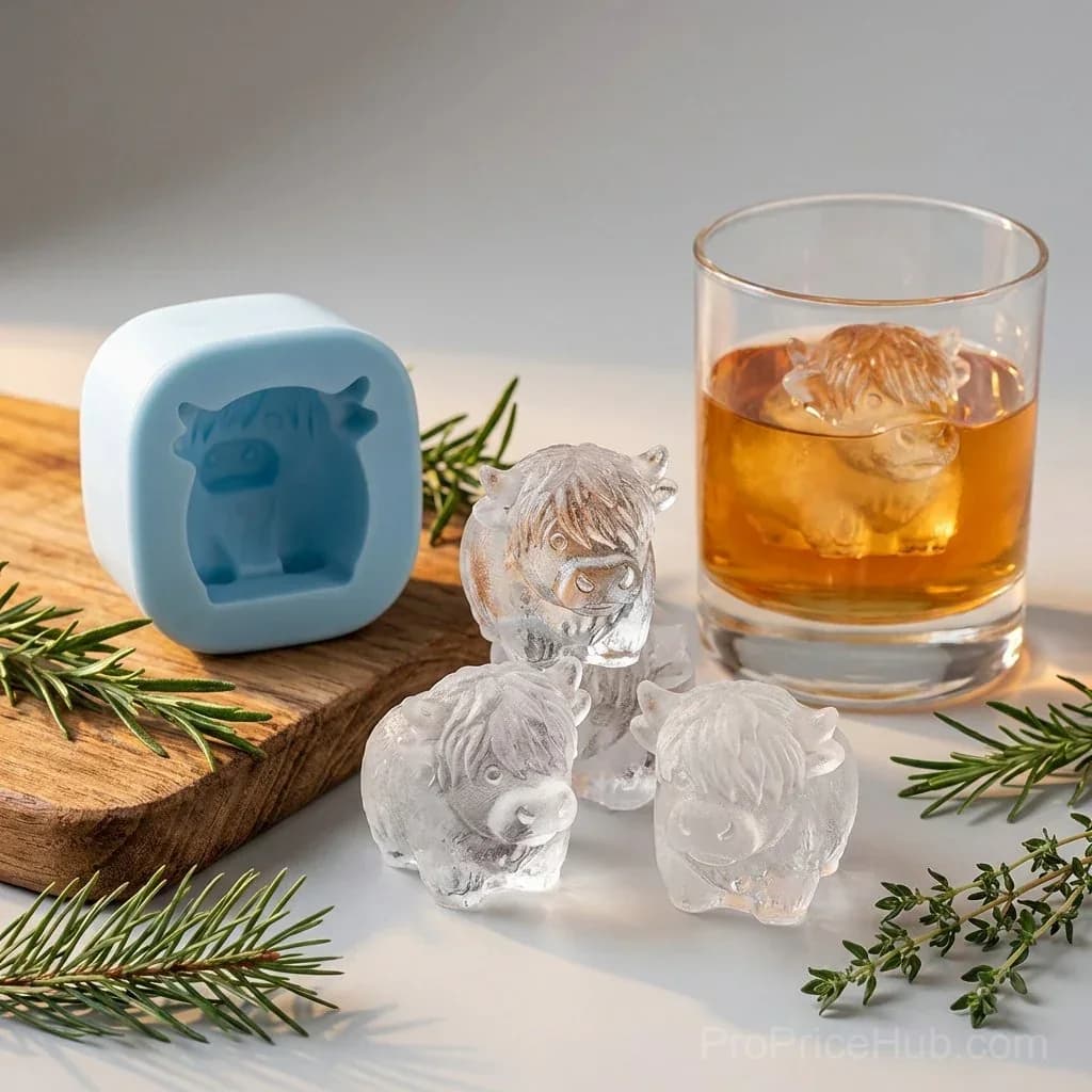 Mini Highland Cow 3D Ice Cube & Dessert Mold for Drinks & Parties - View 1