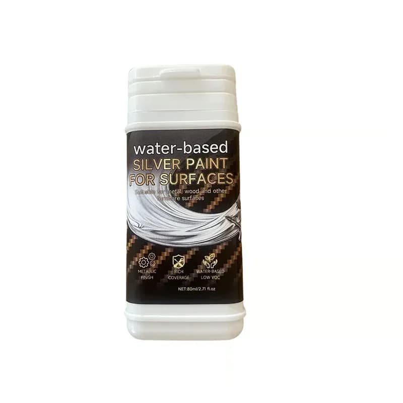 Water-Based Silver Paint for Metal and Wood, 80ml - View 1