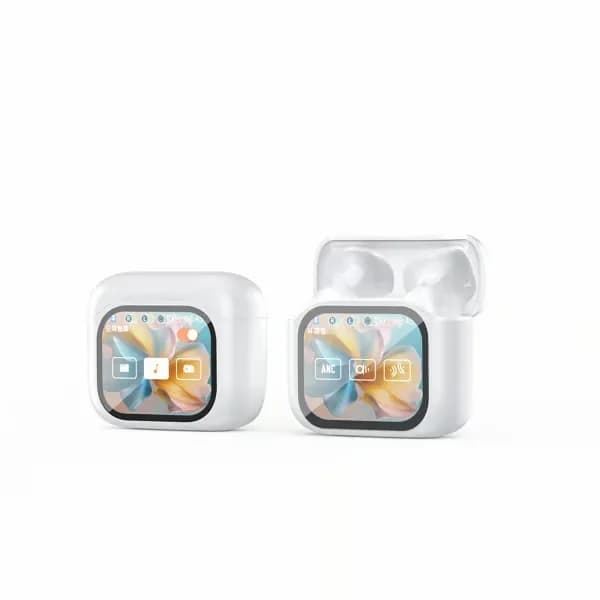AI Translator Earbuds with Smart Display, Black - View 2