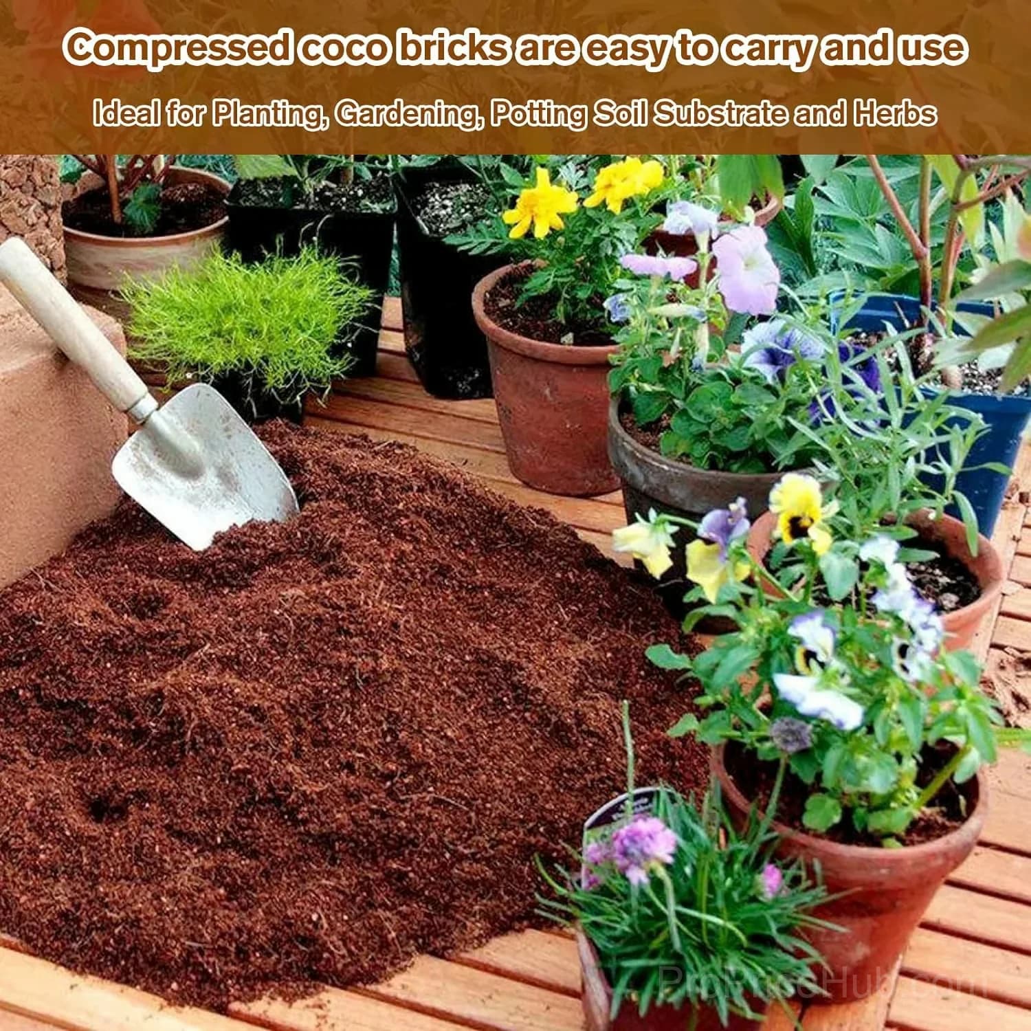 Organic Coconut Coir Brick for Plants, 1 Pack - View 1