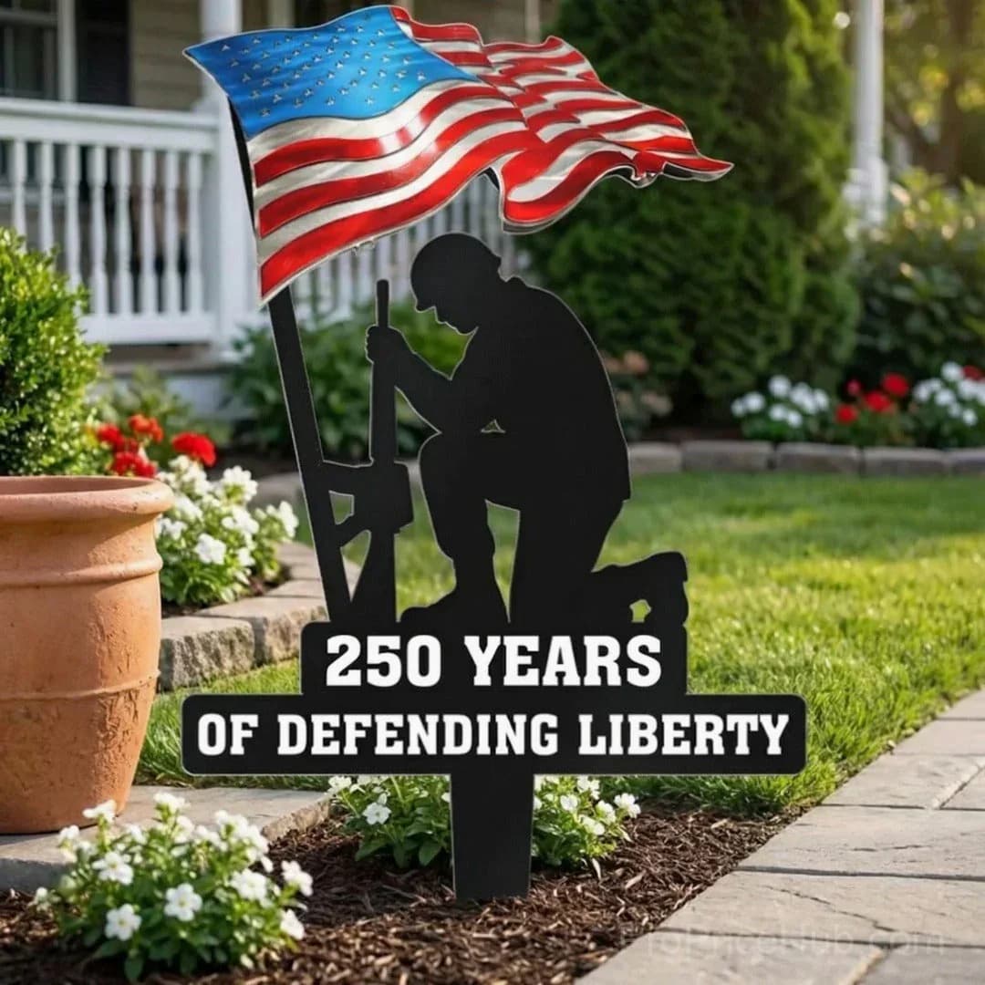 250 Years of Defending Liberty Metal Garden Stake - View 1