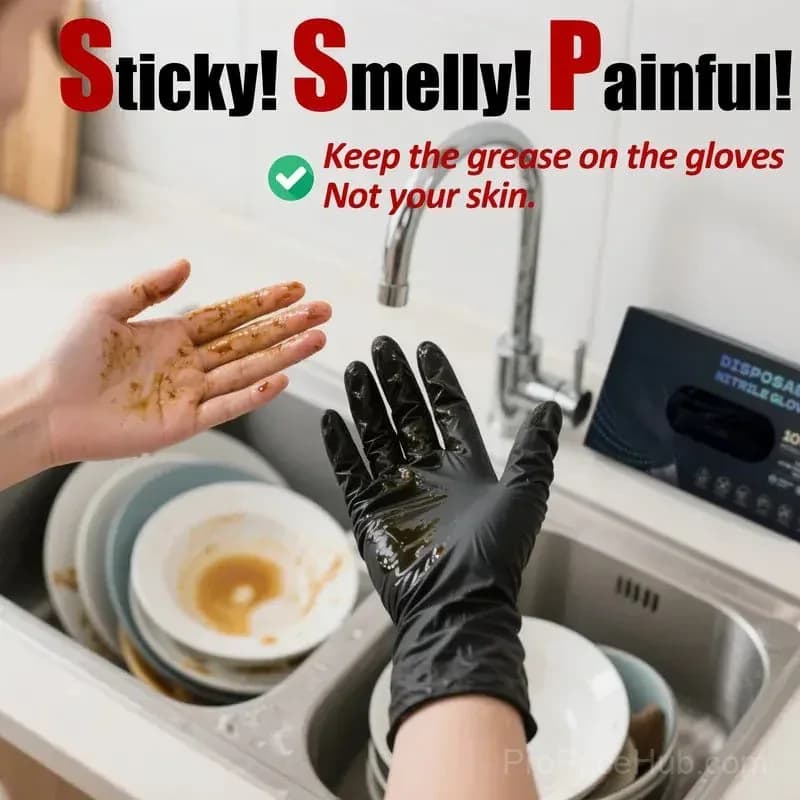 Black Nitrile Gloves, 6mil Heavy Duty, 100 Count, Latex Free, Powder Free - View 2